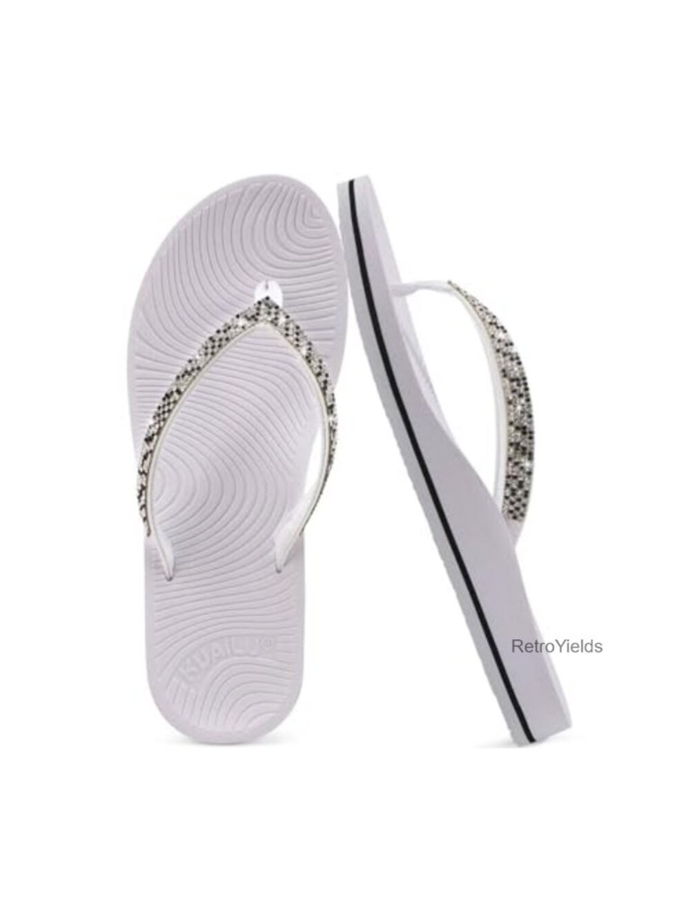 Rhinestone Flip Flops Arch Support Yoga Mat Cushion Sandals